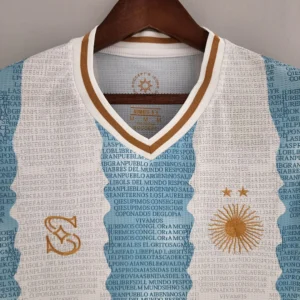 2022 Argentina Commemorative Edition White Blue Jersey