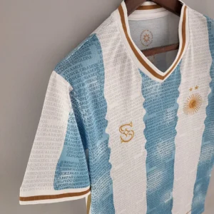 2022 Argentina Commemorative Edition White Blue Jersey