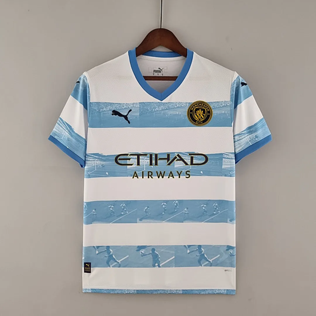 2022/2023 Manchester City commemorative white blue Jersey