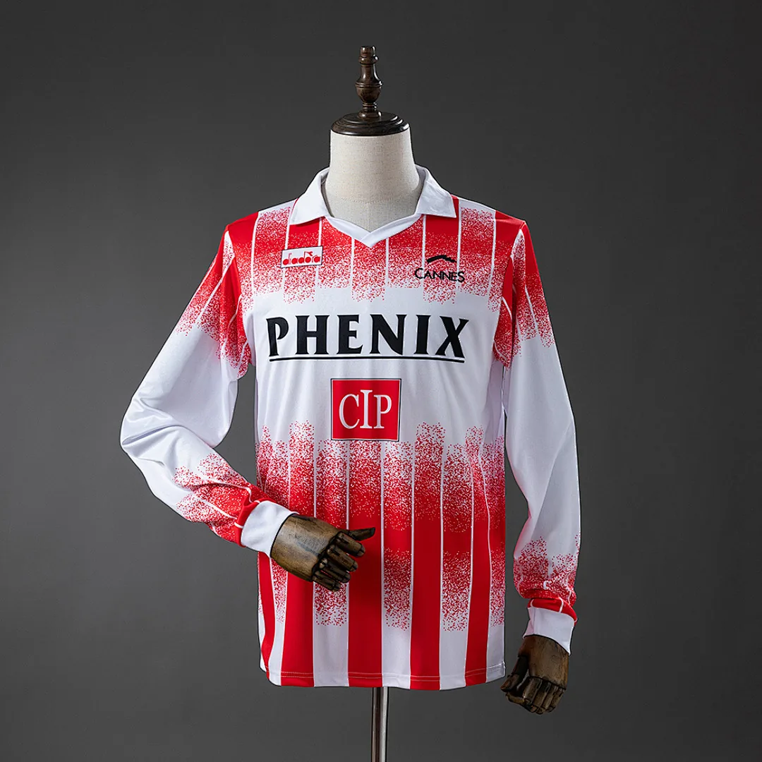 AS Cannes 1991/1992 Home Long Sleeve Retro Jersey