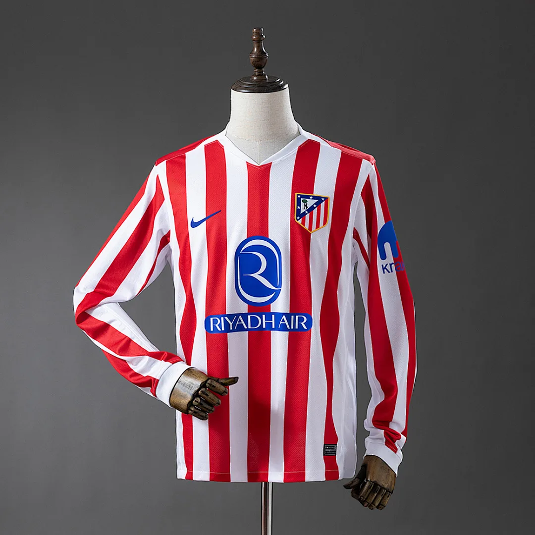 Atletico Madrid 2025/2026 Home Long Sleeve Jersey