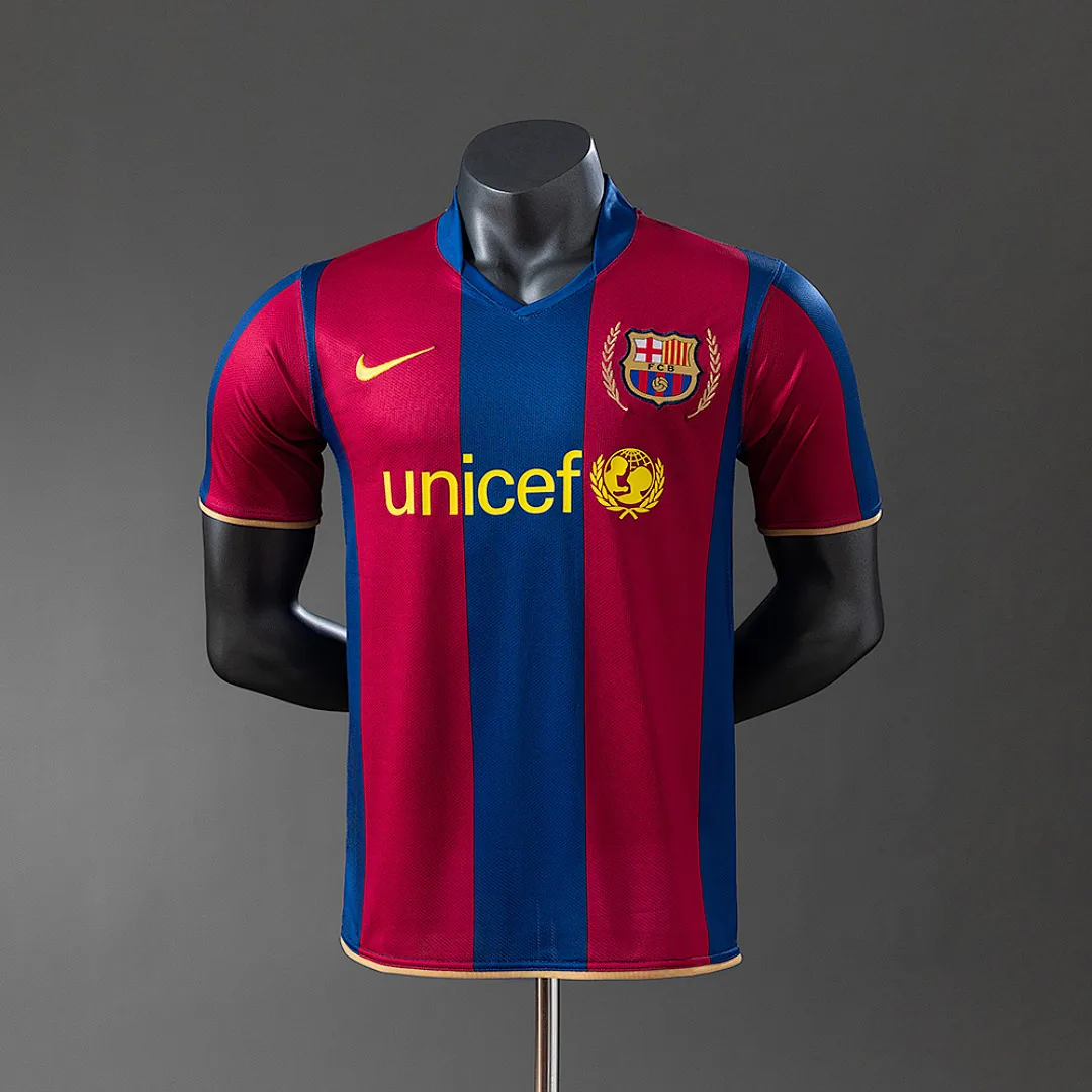 Barcelona 2007/2008 Player Version Retro Home Jersey