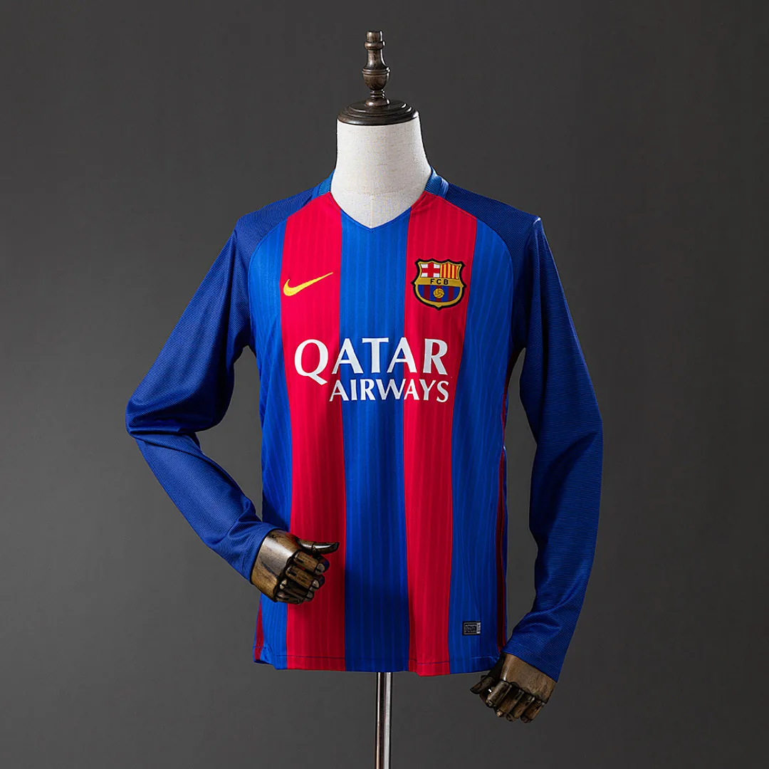 Barcelona 2016/2017 Home Long Sleeve Retro Jersey