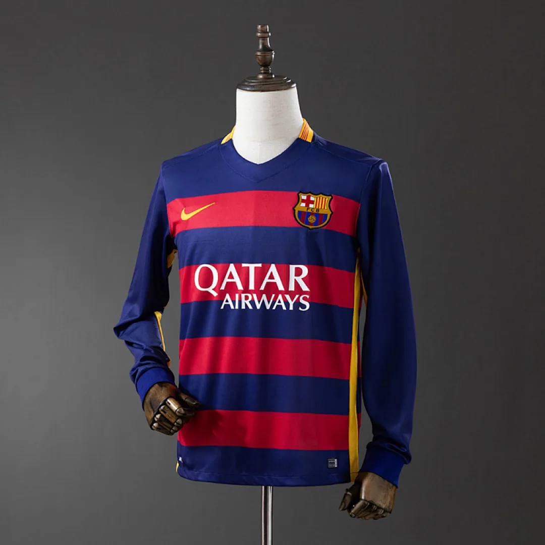 Barcelona 2015/16 Home Long Sleeve Retro Jersey