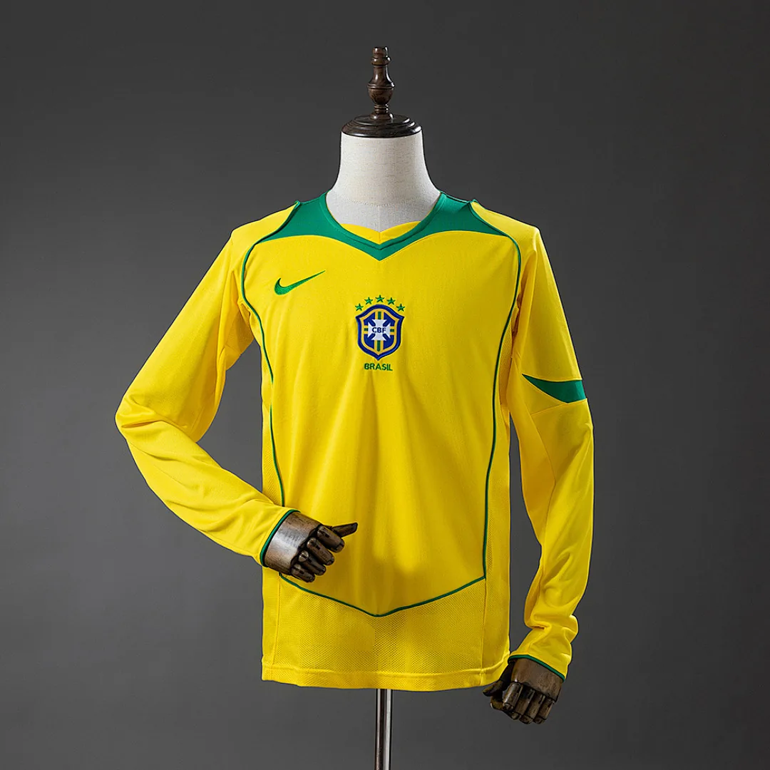 Brazil 2004 Home Long Sleeve Retro Jersey