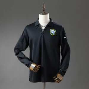 Brazil 2004 Special Edition Black Long Sleeve Retro Jersey