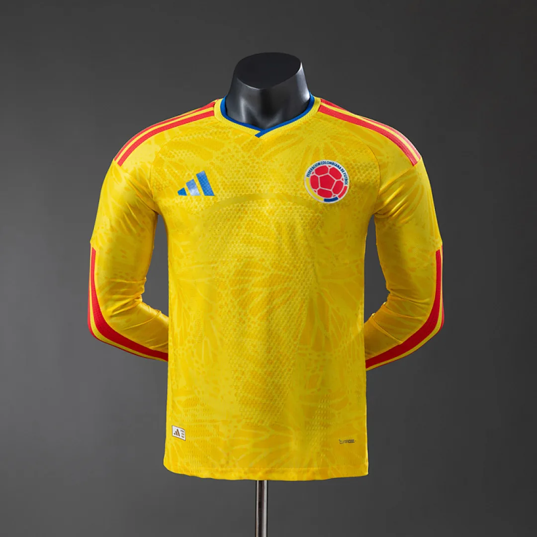 Colombia 2026 Home Long Sleeve Player Version Jersey