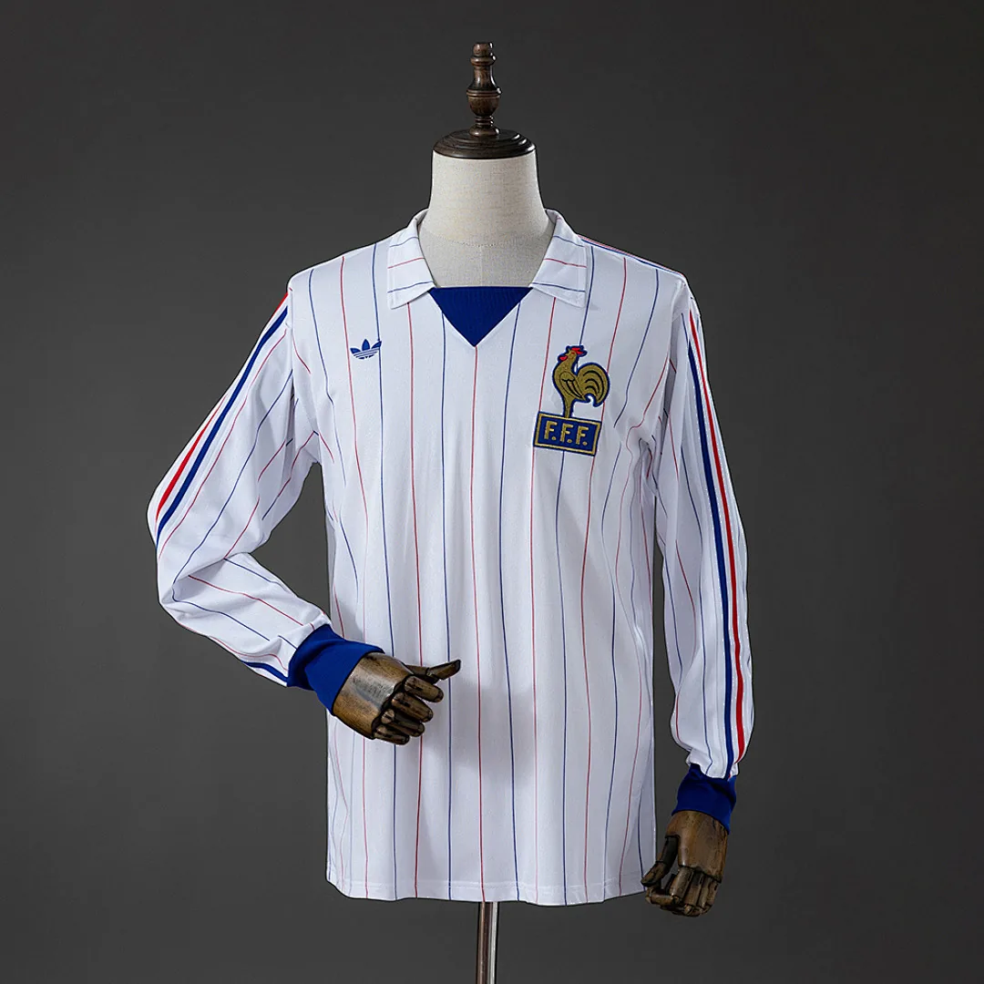 Frence 1980/1982 Away Long Sleeve Retro Jersey