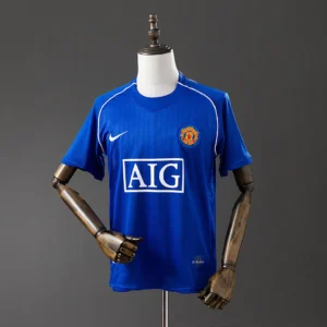 Manchester United 2007/2008 Goalkeeper Blue Retro Jersey