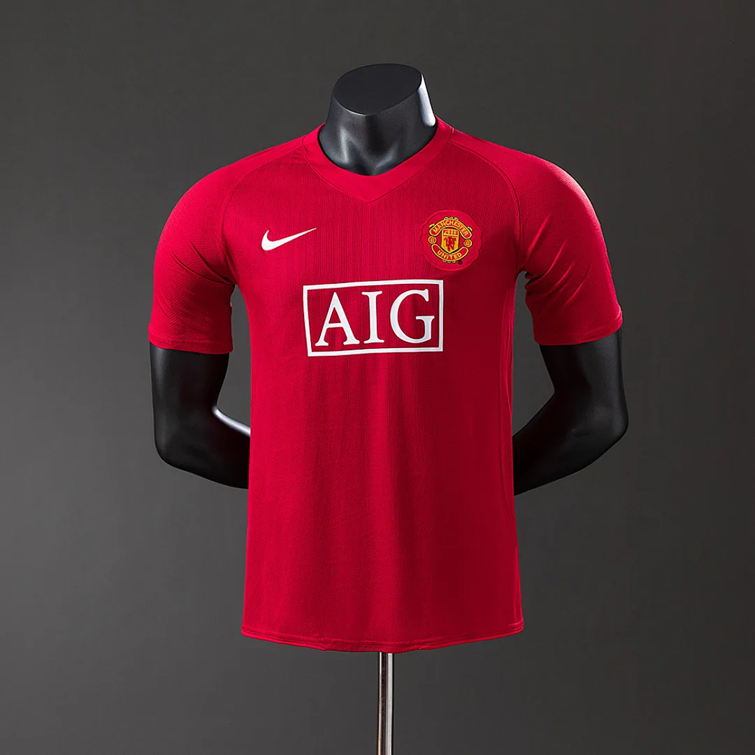 Manchester United 2007/2008 Home Player Version Retro Jersey