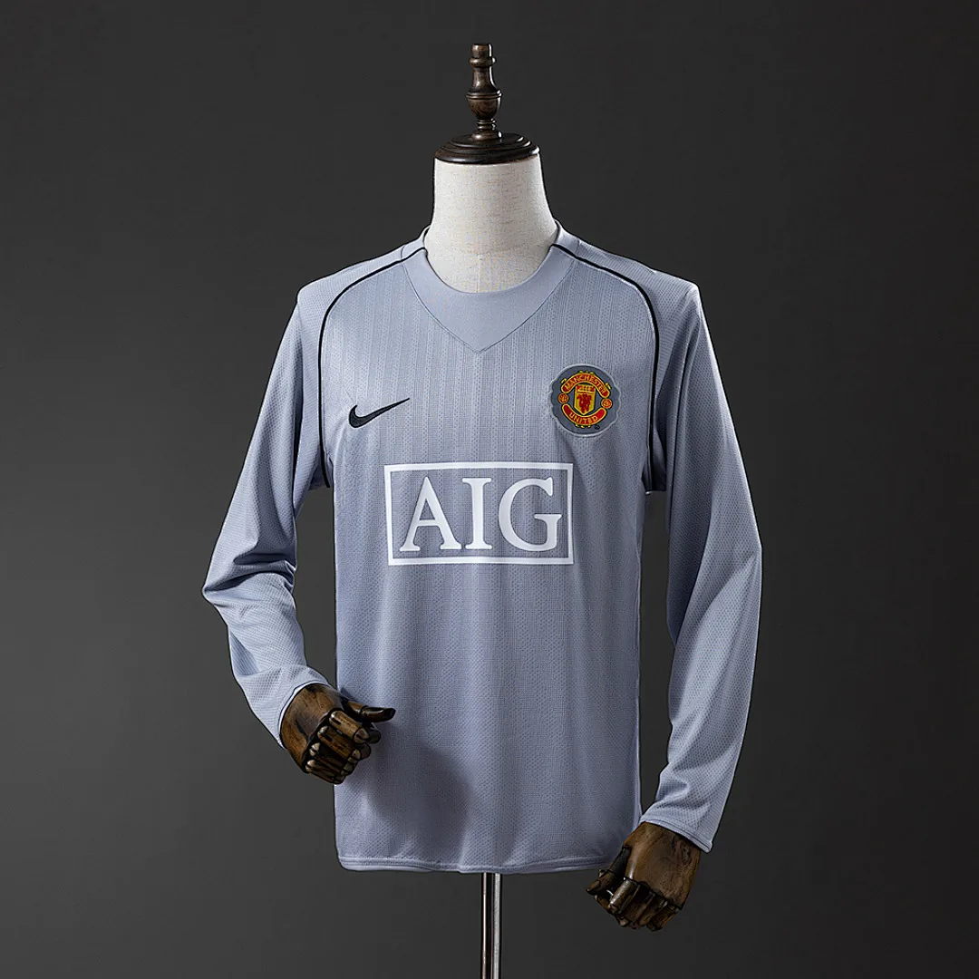 Manchester United 2007 Goalkeeper Grey Long Sleeve Retro Jersey