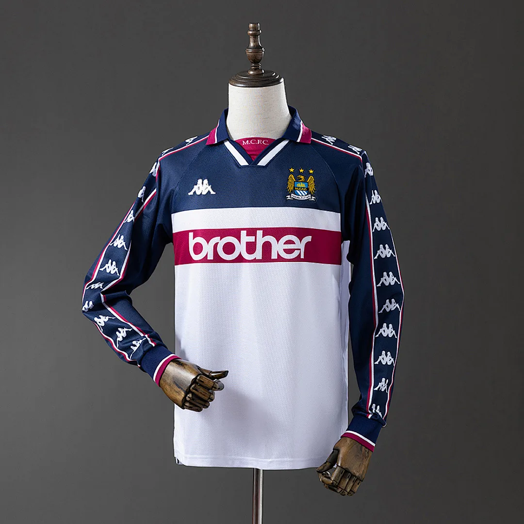 Manchester City 1997/1998 Away Long Sleeve Retro Jersey