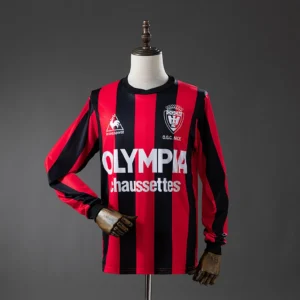OGC Nice 1977/1978 Home Long Sleeve Retro Jersey
