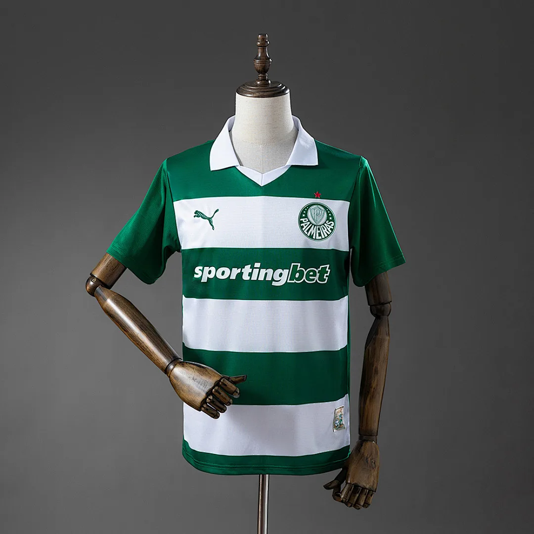 Palmeiras 2025/2026 Special Edition - White and Green Striped Jersey