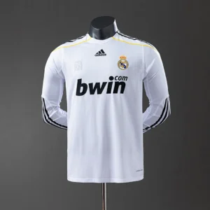 Real Madrid 2009/2010 Home Long Sleeve Player Version Retro Jersey
