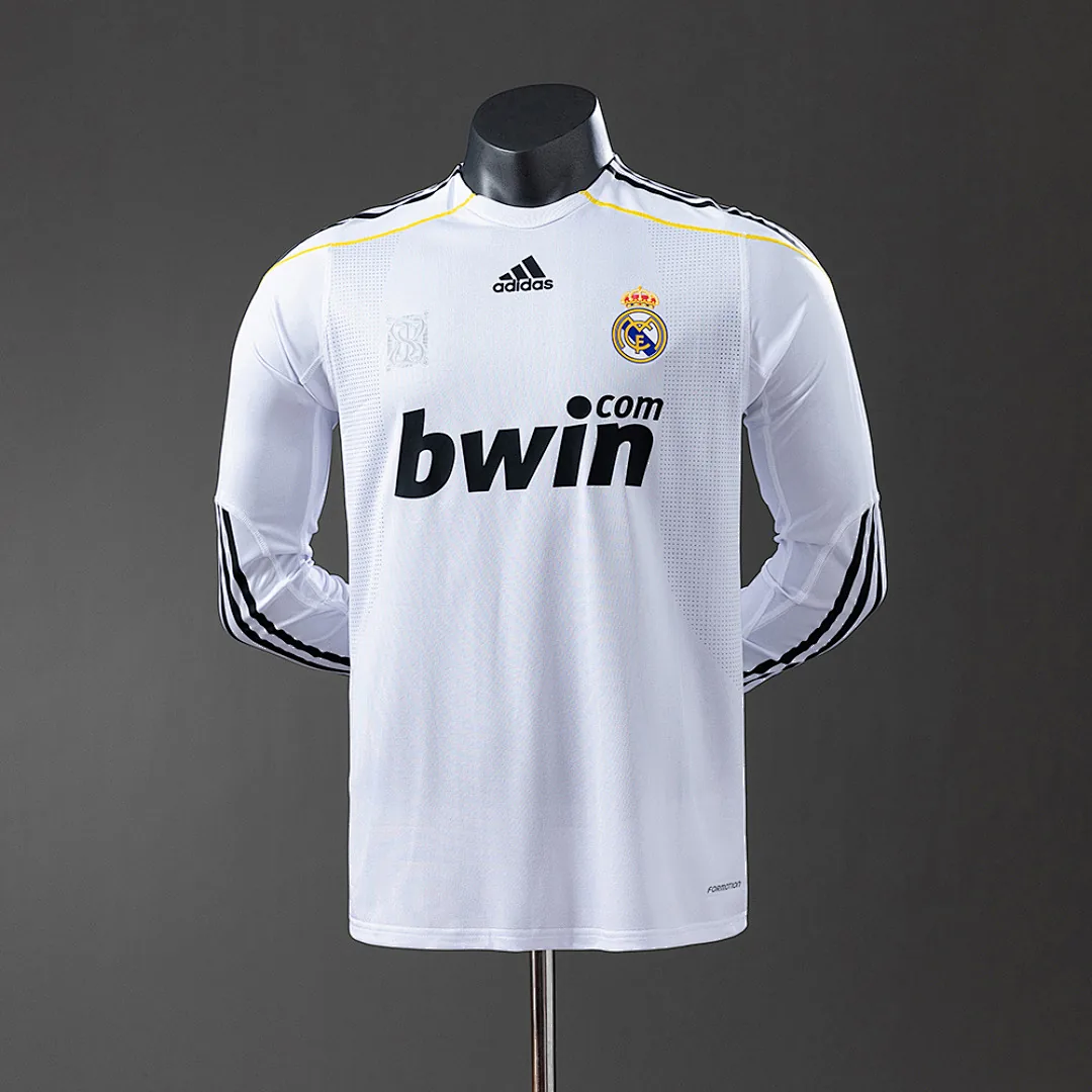 Real Madrid 2009/2010 Home Long Sleeve Player Version Retro Jersey
