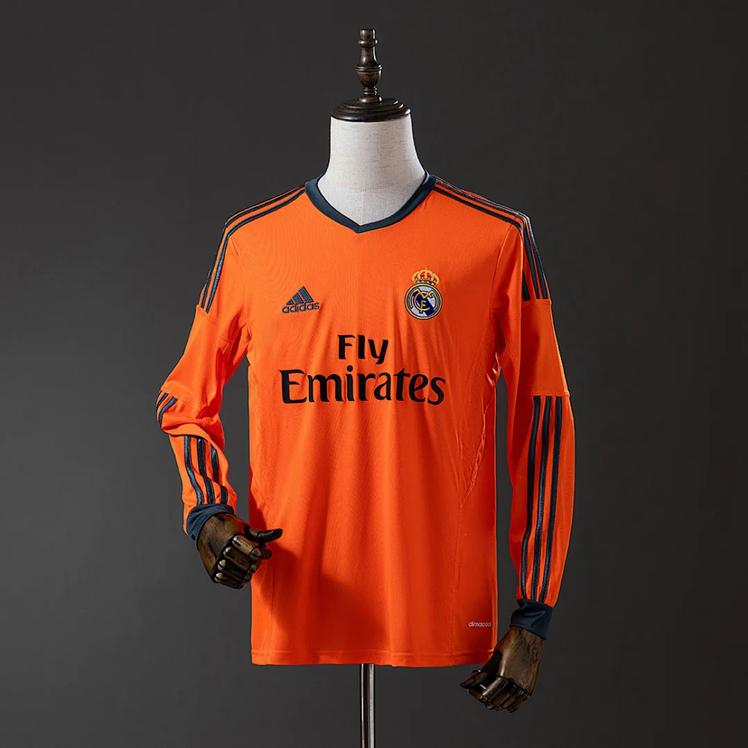 Real Madrid 2013/2014 Second Away Long Sleeve Retro Jersey