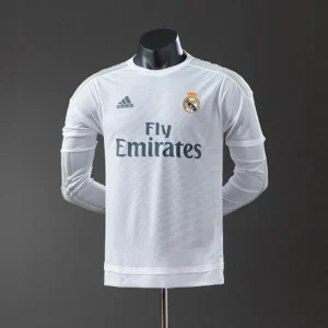 Real Madrid 2015/2016 Home Long Sleeve Player Version Retro Jersey