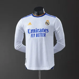 Real Madrid 2021/2022 Home Long Sleeve Player Version Retro Jersey