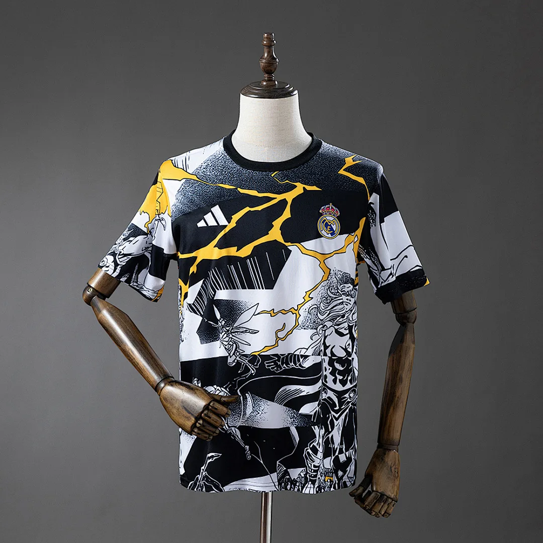 Real Madrid 2025/2026 Avengers - Pre-Match (Black and White) Jersey