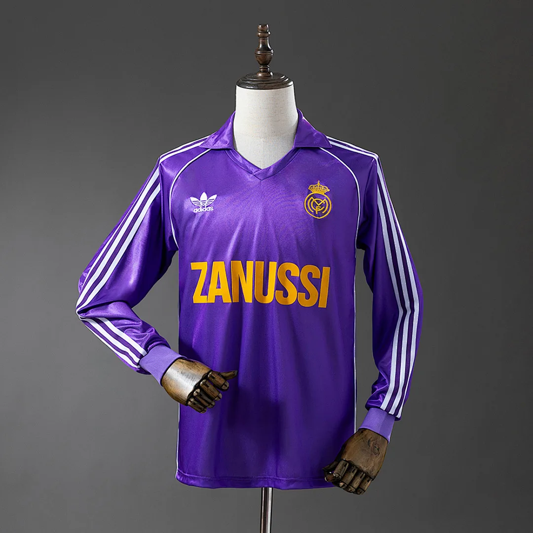 Real Madrid 1984/1985 Away Long Sleeve Retro Jersey