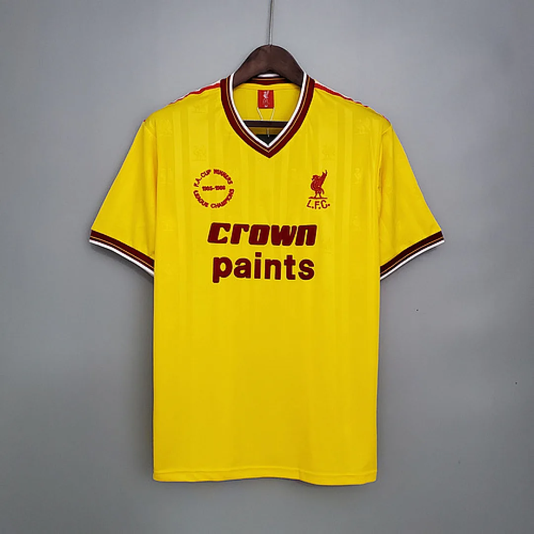 Retro 1985/1986 Liverpool Away yellow Jersey