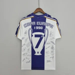 Retro 1997/1998 Real Madrid Champions League 7 Champions Commemorative Edition Jersey