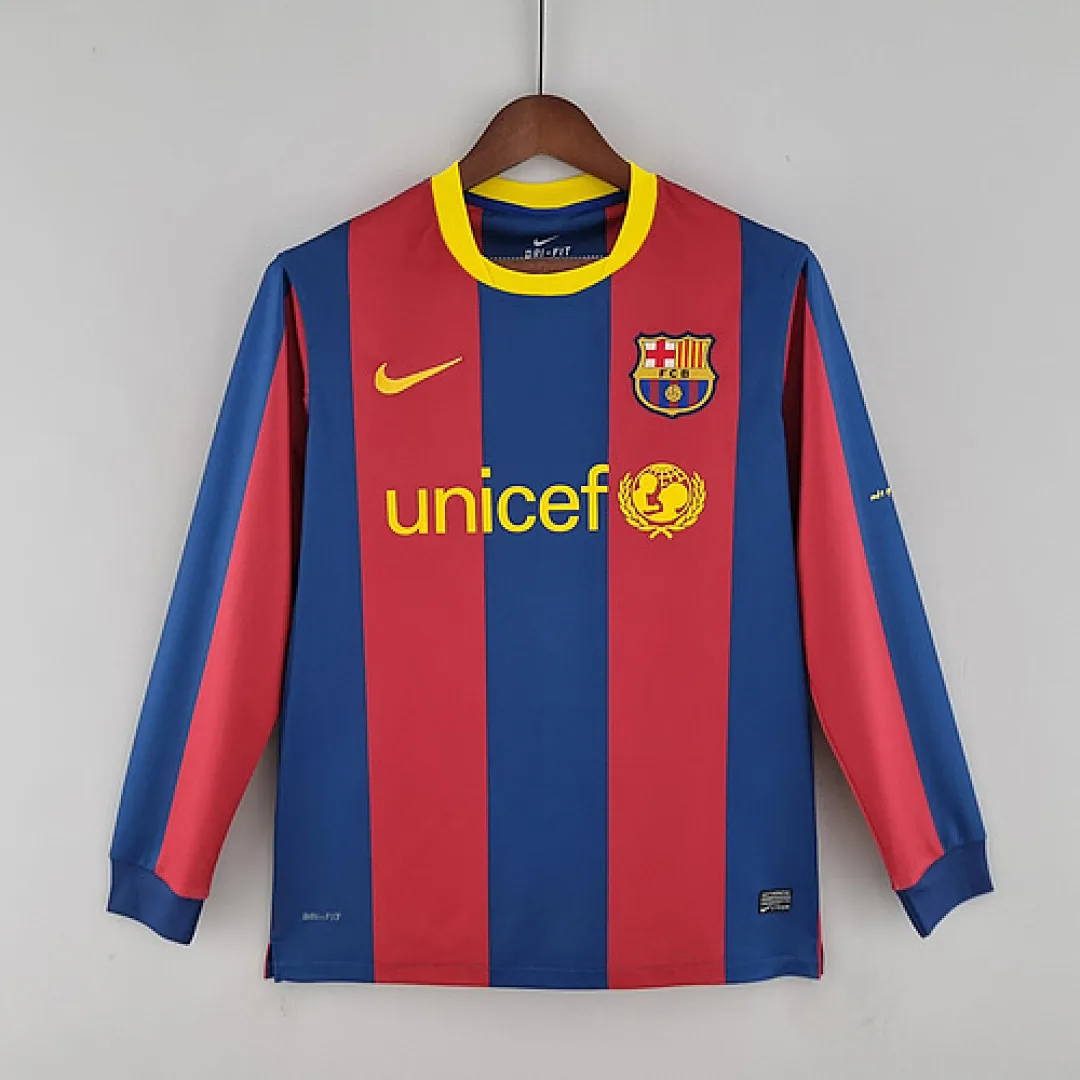 Retro Barcelona Long Sleeve 2006 UEFA Champions League Home Jersey