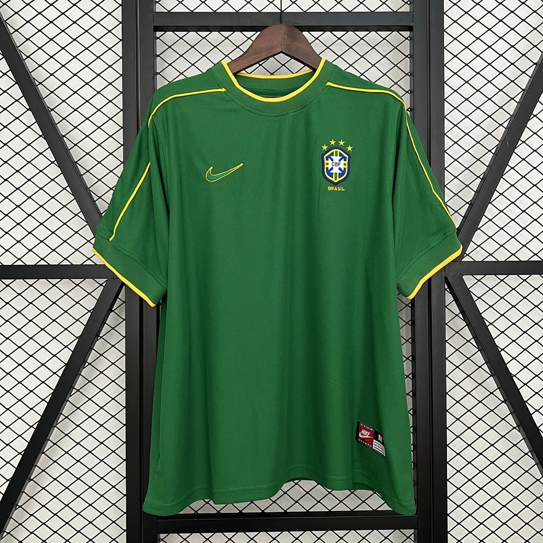 Retro Brazil 1998 Goalkeeper Green Jersey