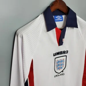 Retro Long Sleeve 1998 England Home Jersey