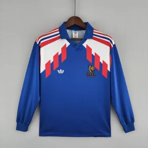 Retro Long Sleeve 1988/1990 France Home Jersey