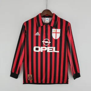 Retro Long Sleeve 1999/2000 AC Milan Home Jersey