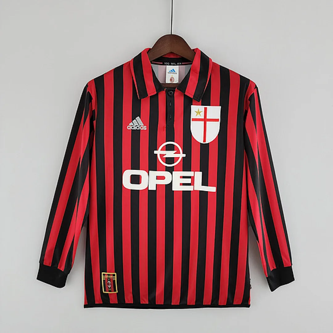 Retro Long Sleeve 1999/2000 AC Milan Home Jersey