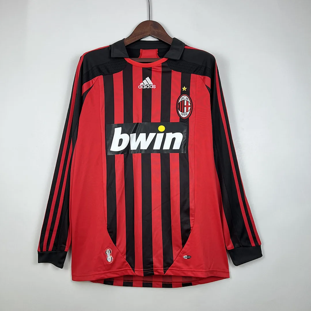 Retro Long Sleeve AC Milan 2007/2008 Home Jersey