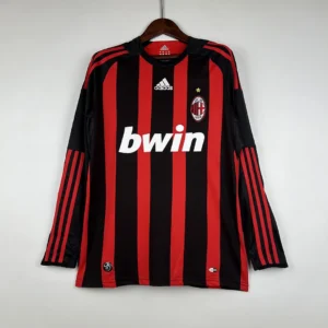 Retro Long Sleeve AC Milan 2008/2009 Home Jersey