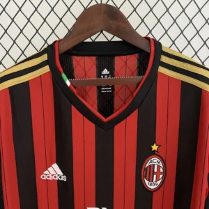 Retro Long Sleeve AC2013/2014 Milan Home Jersey