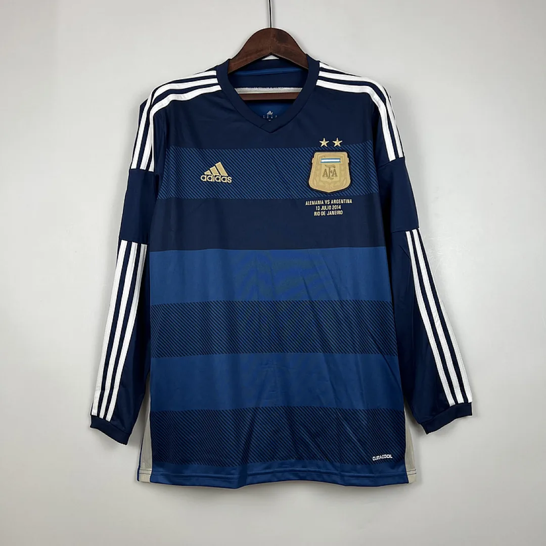 Retro Long Sleeve Argentina 2014 Away Jersey