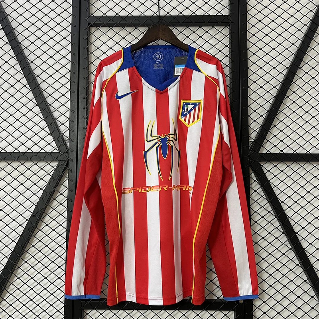 Retro Long Sleeve Atletico Madrid 2004/2005 Home Jersey