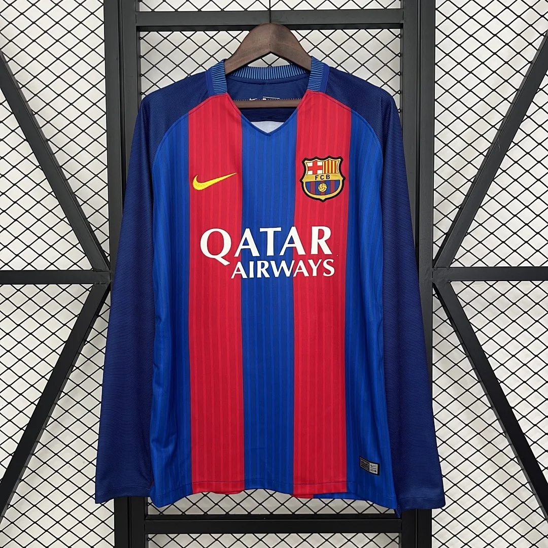 Retro Long Sleeve Barcelona 2014/2015 Home Jersey