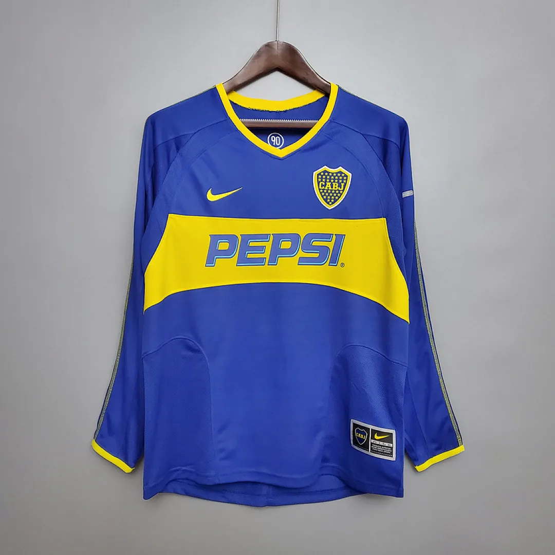 Retro Long Sleeve Boca Juniors 2003/2004 Home Jersey