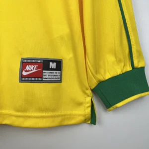 Retro Long Sleeve Brazil 1998 Home Jersey