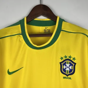 Retro Long Sleeve Brazil 1998 Home Jersey