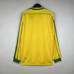Retro Long Sleeve Brazil 1998 Home Jersey