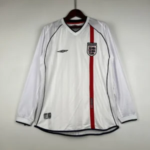 Retro Long Sleeve England 2002 Home Jersey