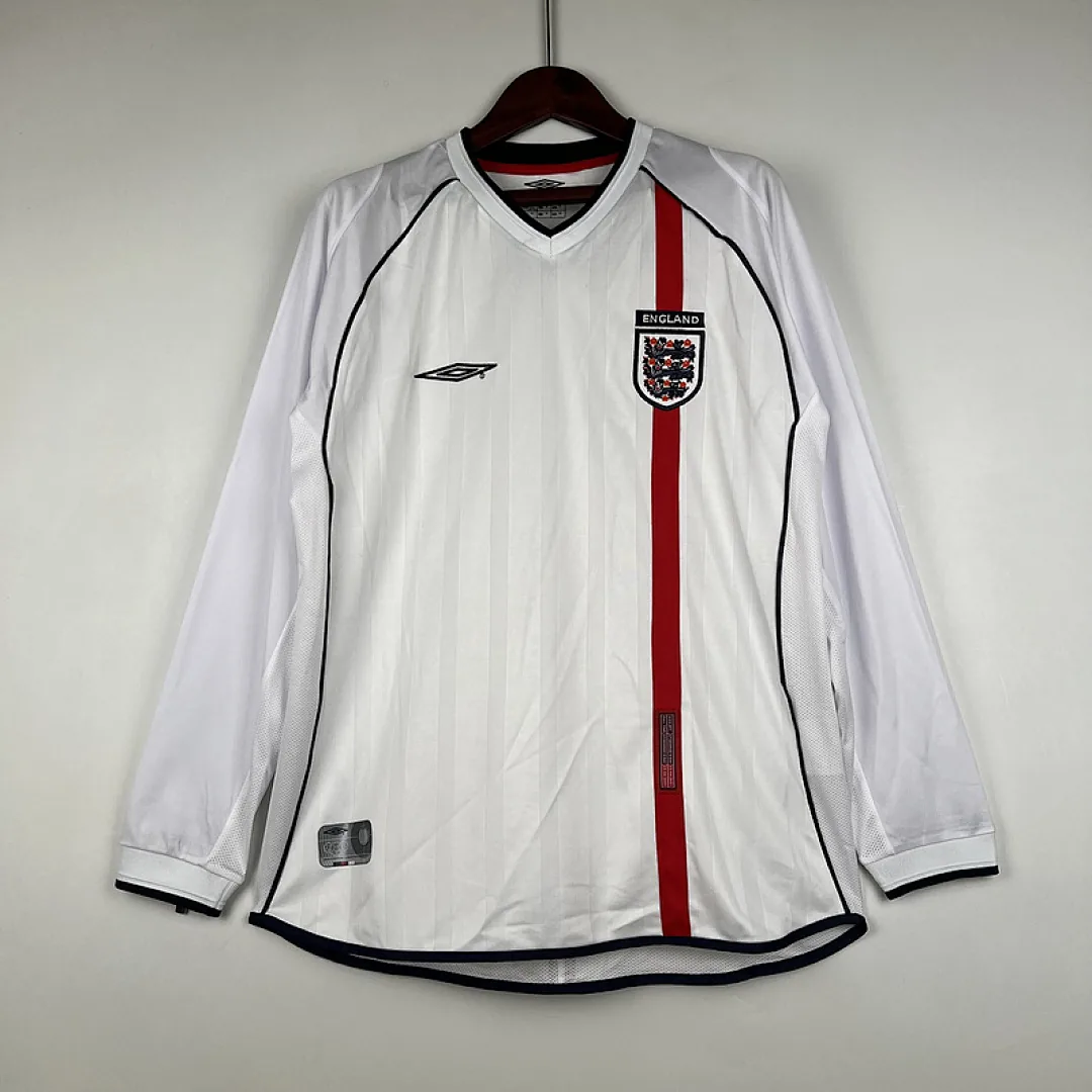 Retro Long Sleeve England 2002 Home Jersey