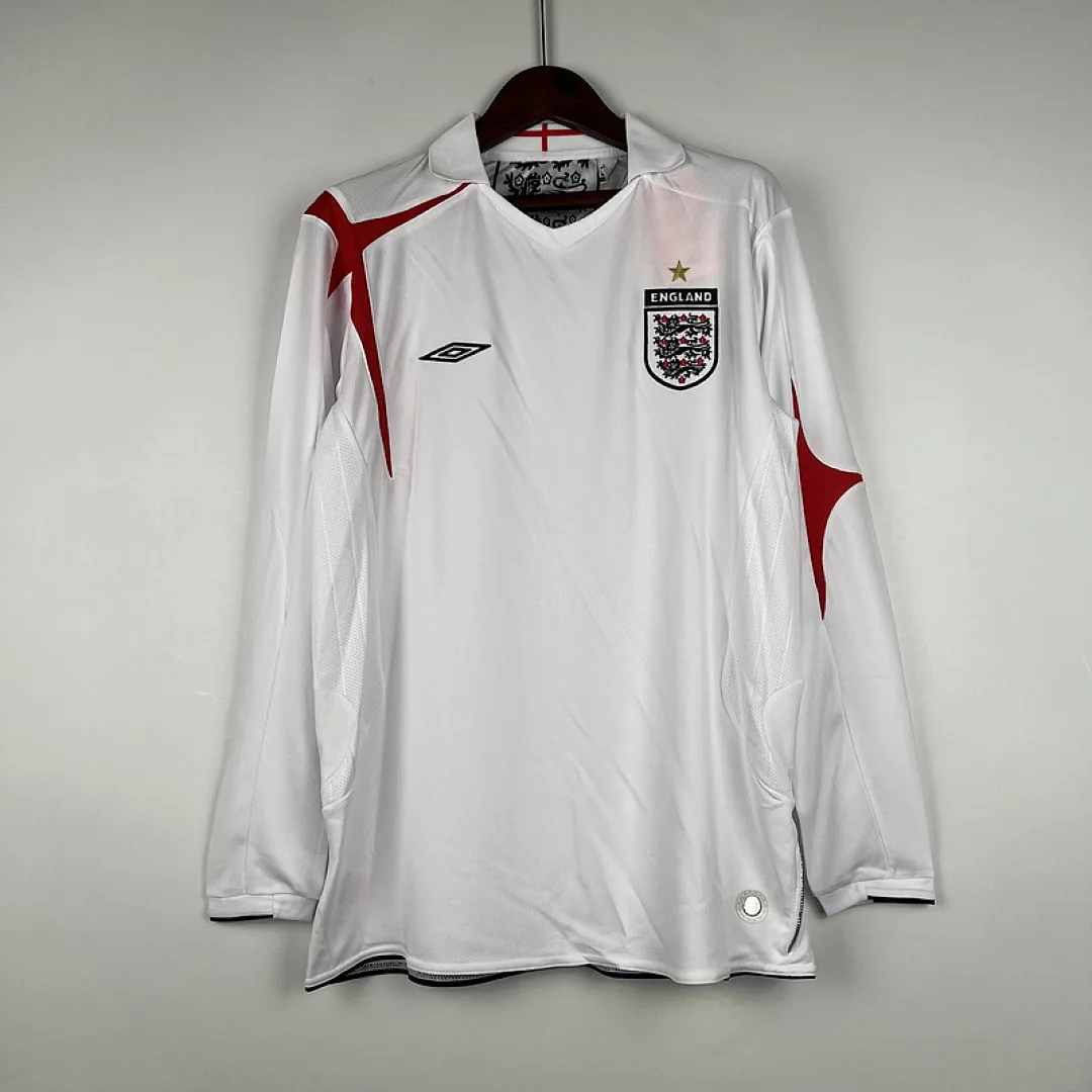 Retro Long Sleeve England 2006 Home Jersey