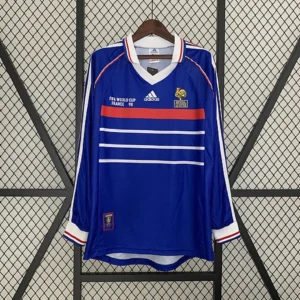 Retro Long Sleeve France 1998 Home Jersey