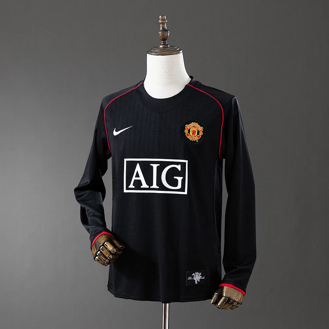 Retro Long Sleeve Manchester United 2007/2008 black Jersey