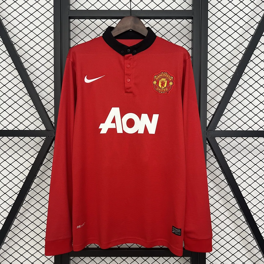 Retro Long Sleeve Manchester United 2013/2014 Home Jersey