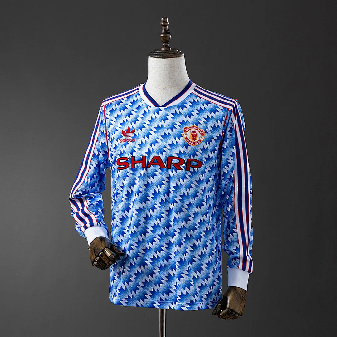 Retro Long Sleeve Manchester United 1990/1992 Away Jersey